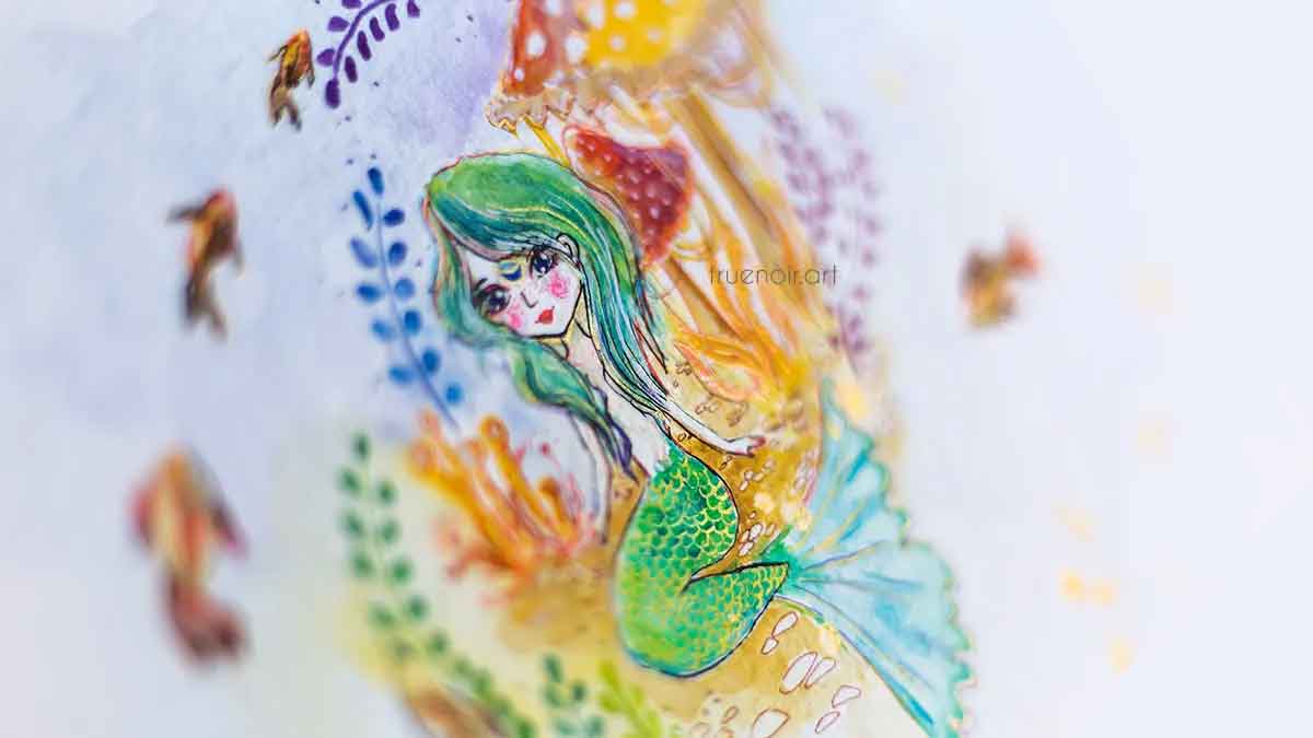 Mermaid Illustration – Watercolor Challenge