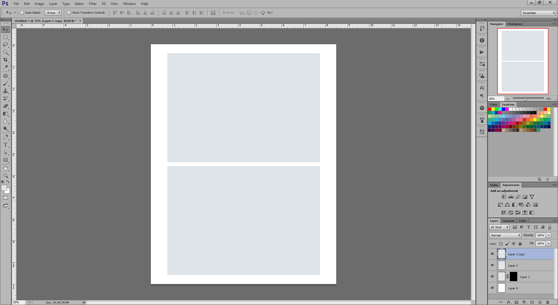 Adobe Photoshop neutral gray interface
