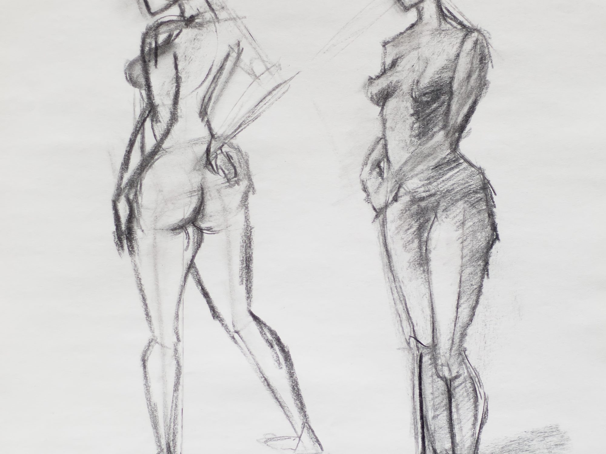 Drama, charcoal drawing