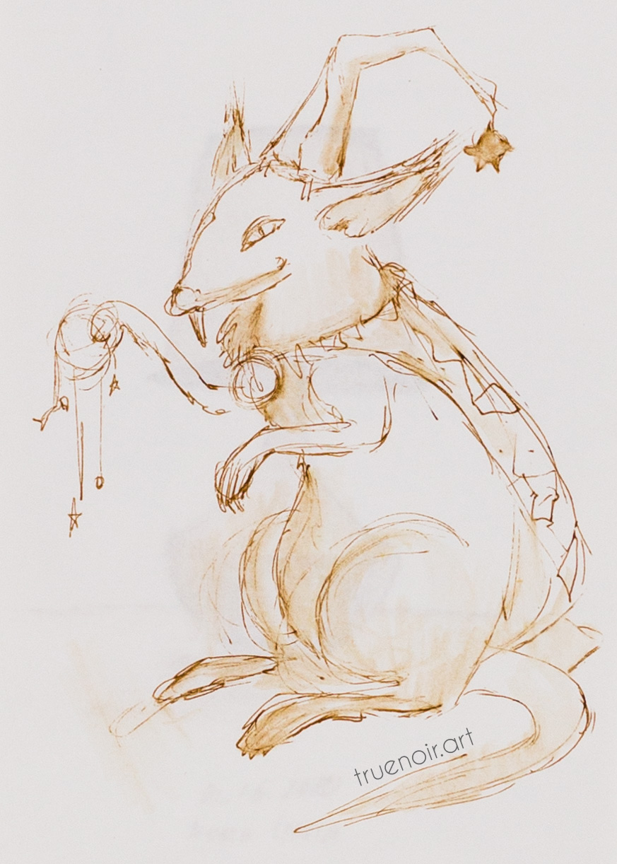 .034 Stargazer, pen drawing