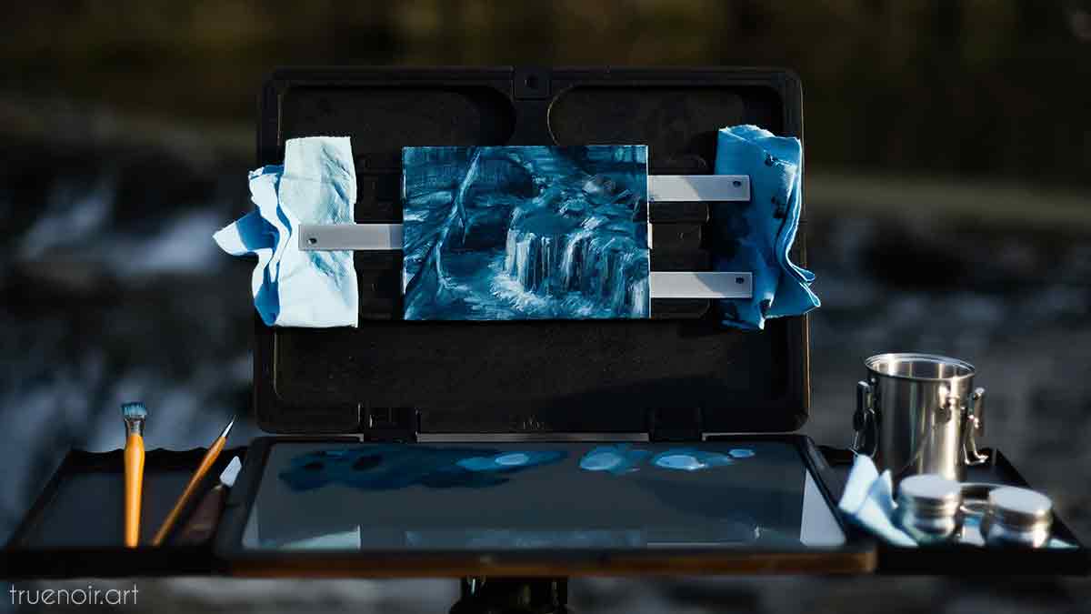 Plain Air Waterfall Painting