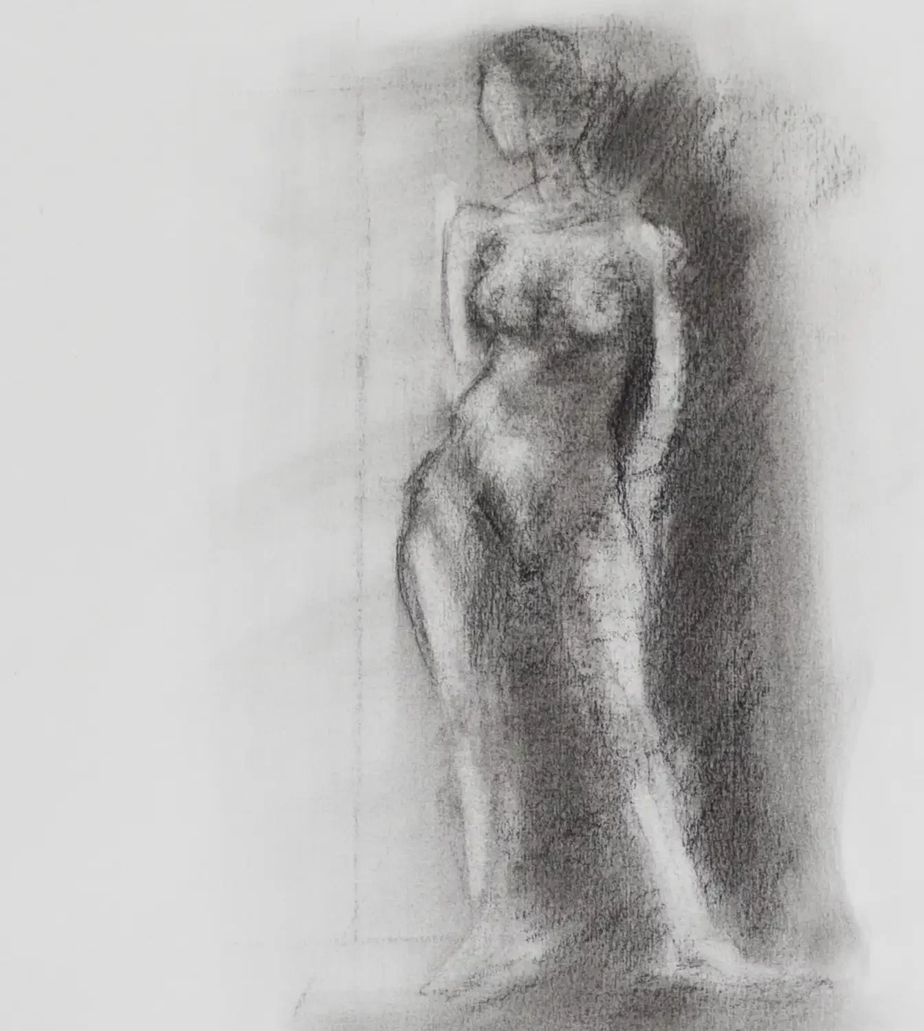 Standing Female Figure Looking to the Left, Drawing
