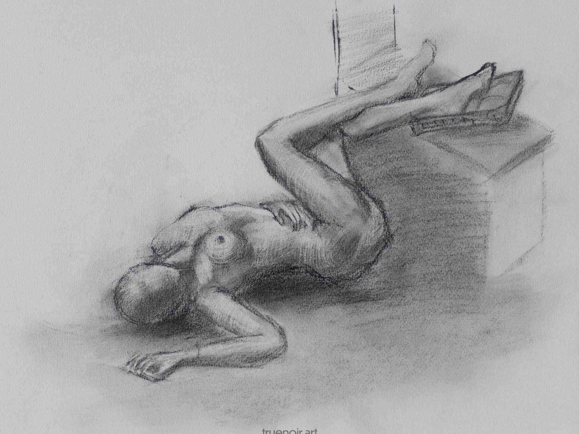 Reclined Female Figure Gesture Drawing