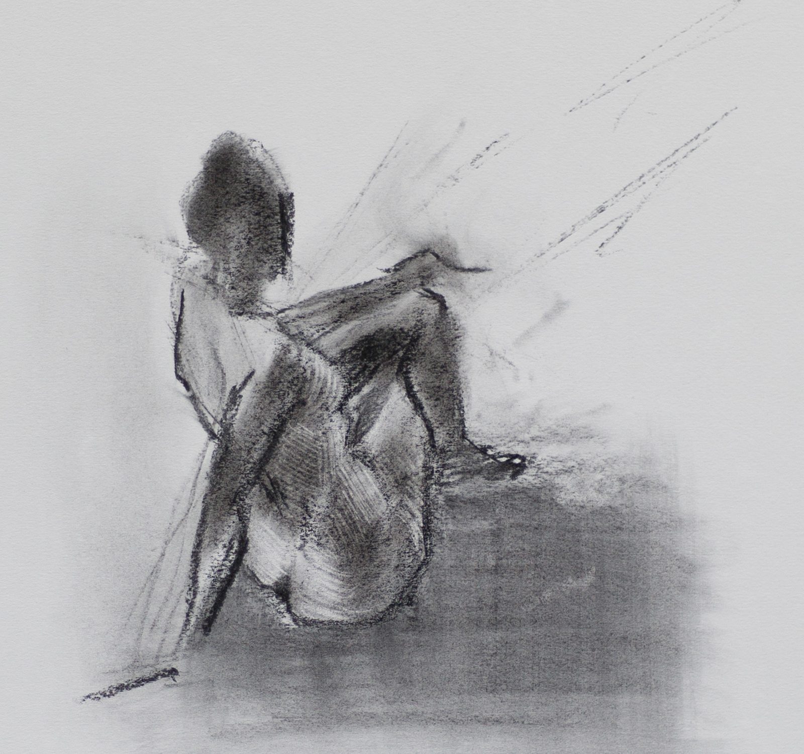 Drawing of Sitting Model from the Back