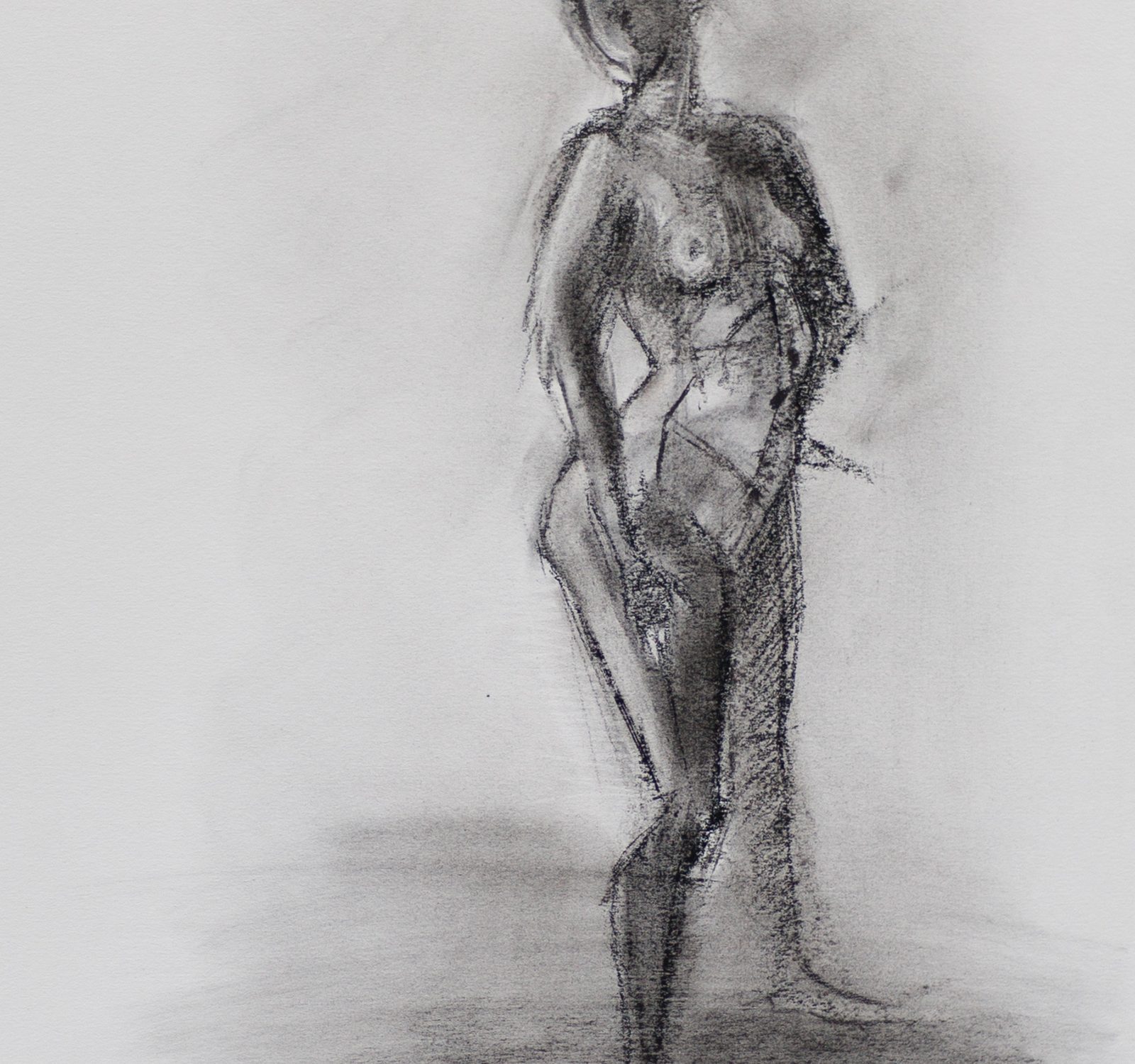 Drawing of a Standing Figure Looking Over Shoulder