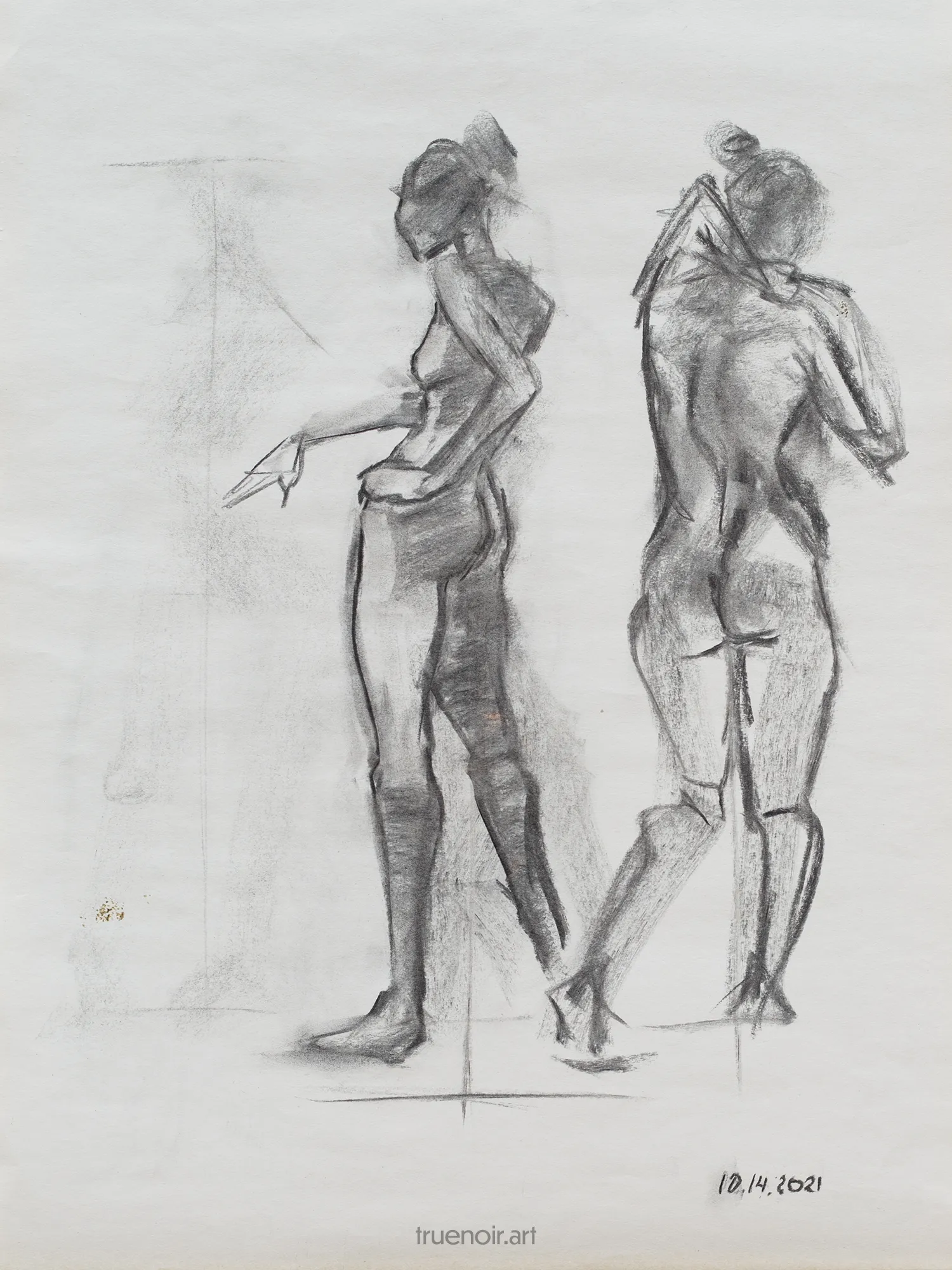 Side and Back View Figure Drawing