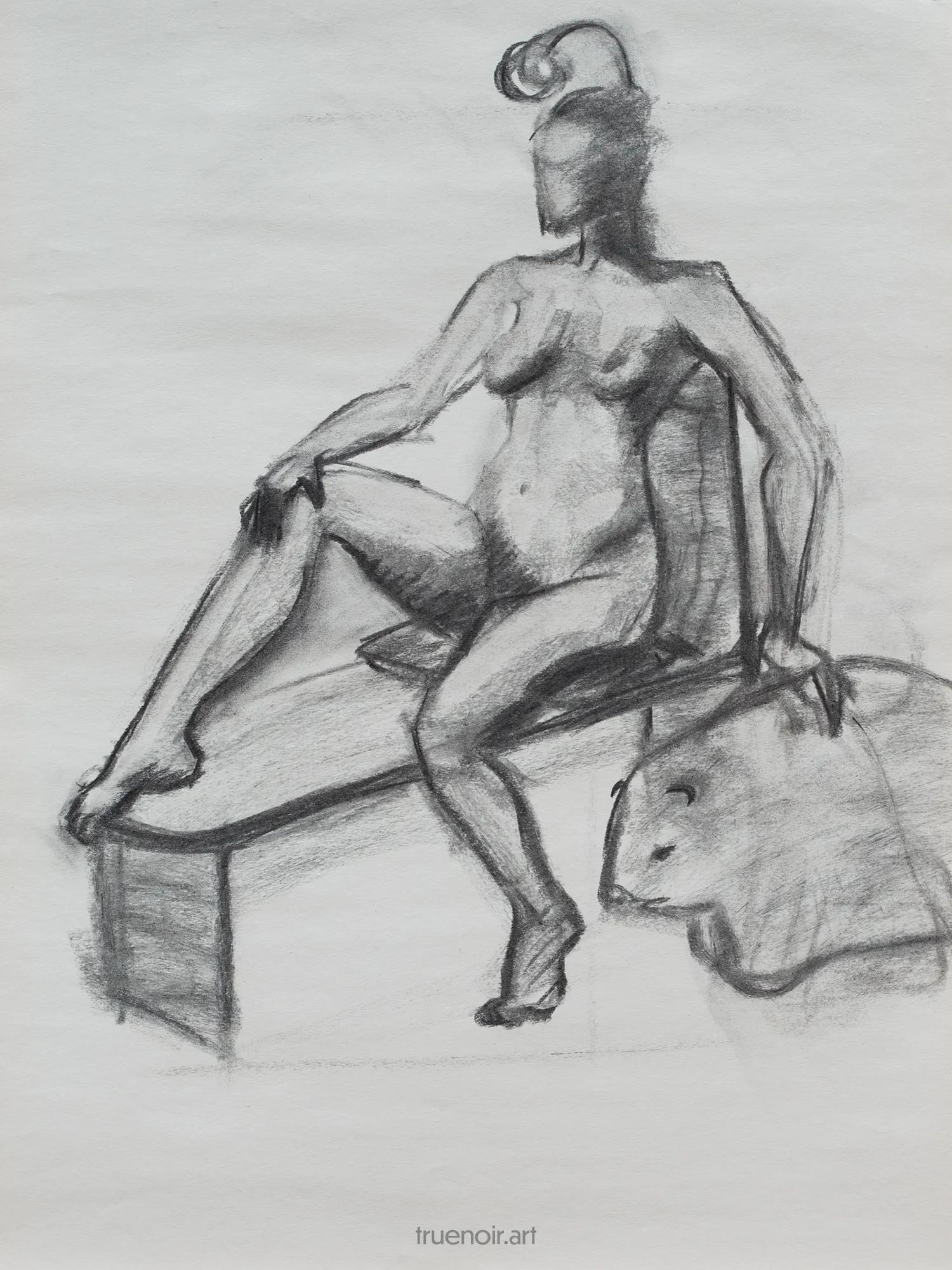 Lady with Antenna Drawing