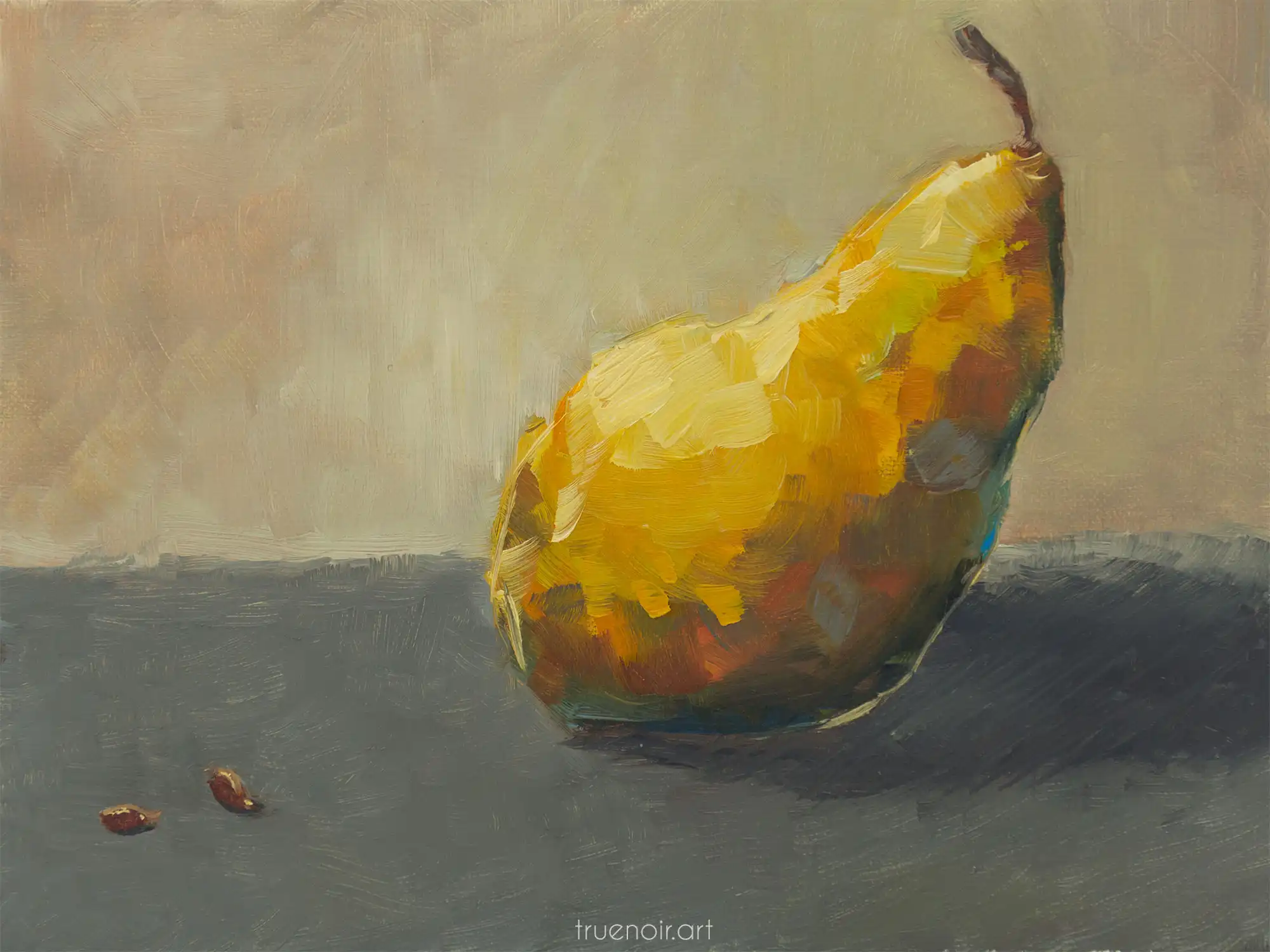Pear and Seeds Oil Painting