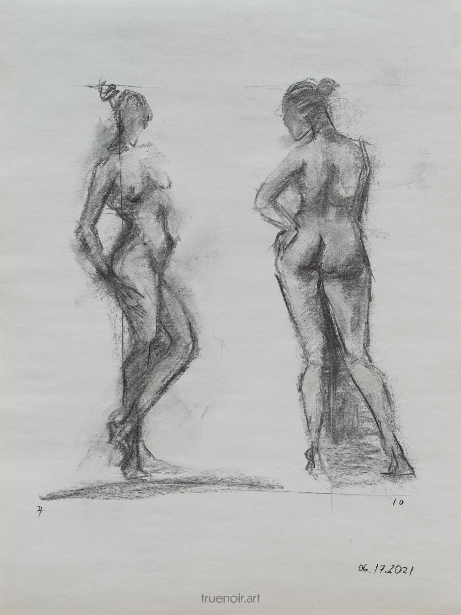 Side and Back View Figure Drawings