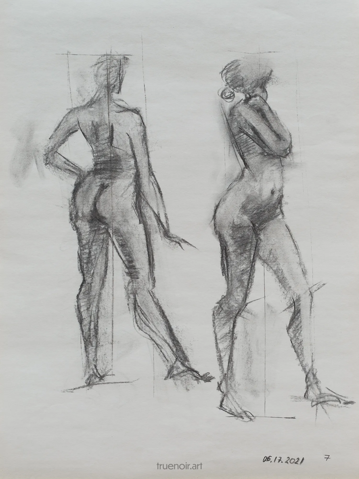 Life Drawing of Two Standing Figures