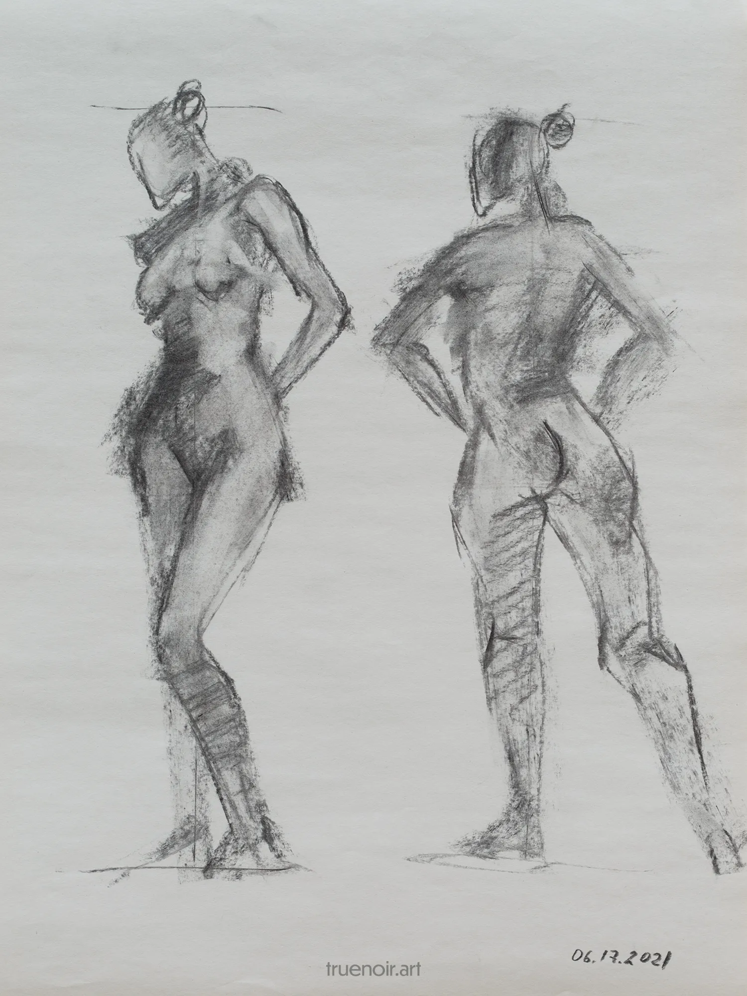 Two Standing Figures Sketch